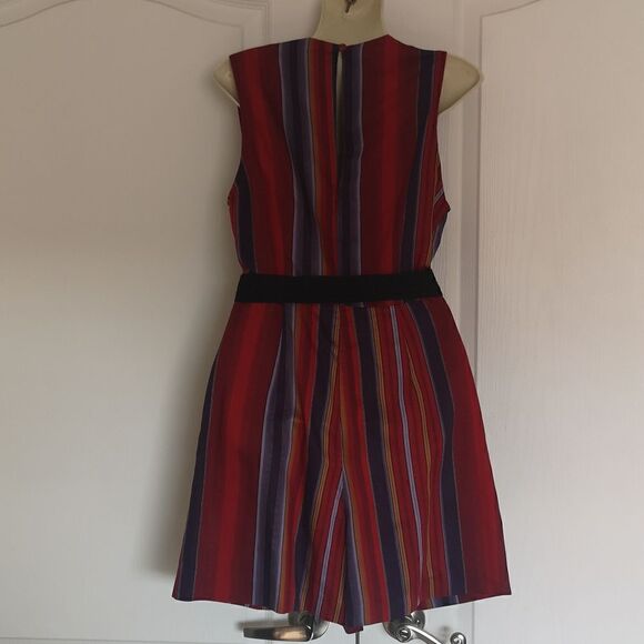 Mango Ladies Striped Short Jumpsuit XS Red , Purple - Picture 3 of 16